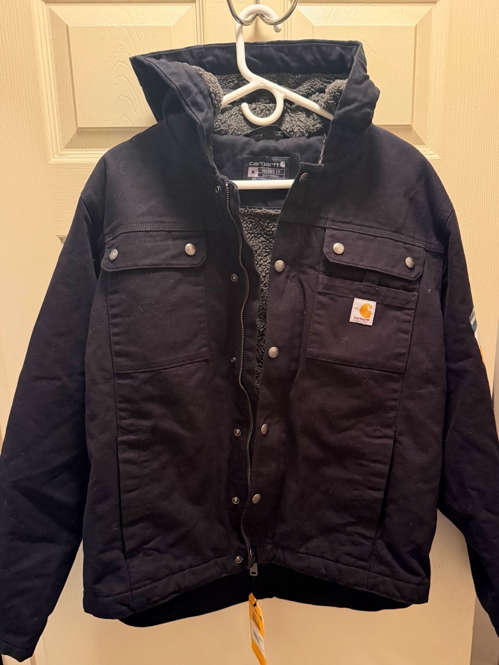 Carhartt Black Men's Sherpa-Lined Work Jacket